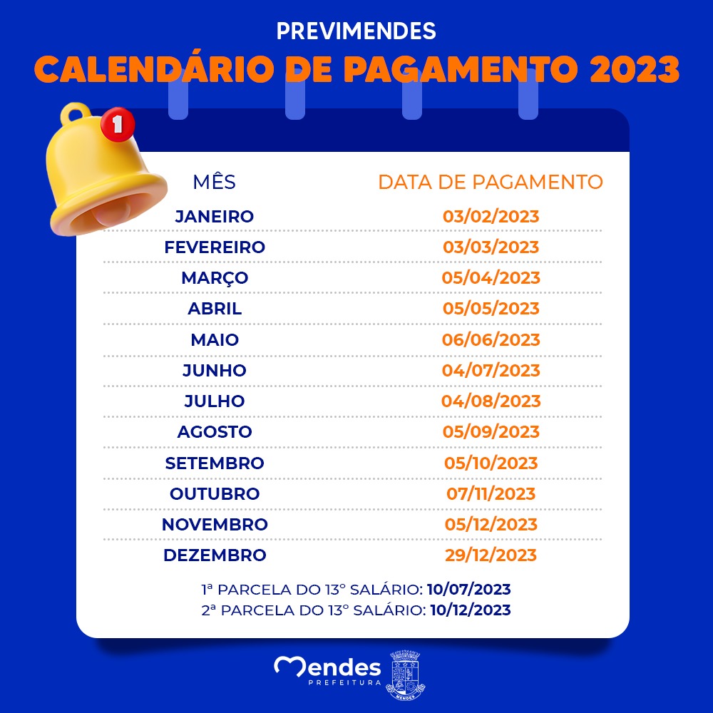 CALENDARIO DE PAGAMENTO