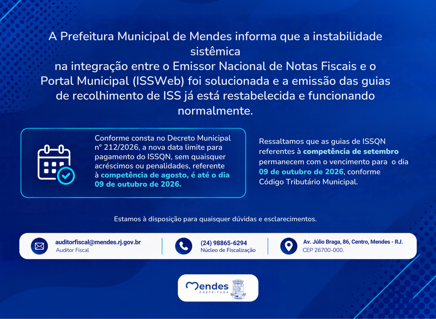 Normalização da emissão de guias de ISS